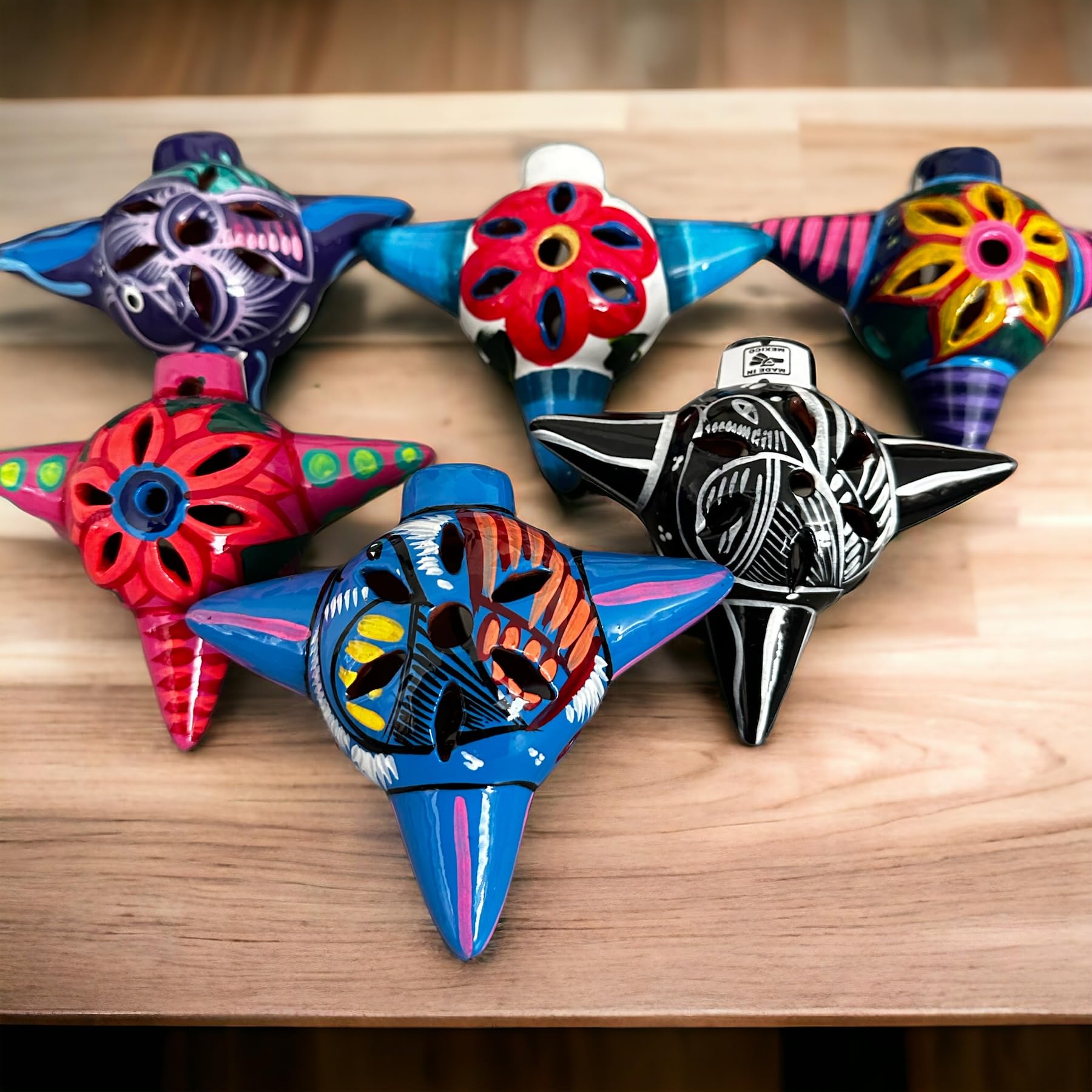 Amazon.com: Set of 4 Vibrant Handmade Mexican Pottery Talavera